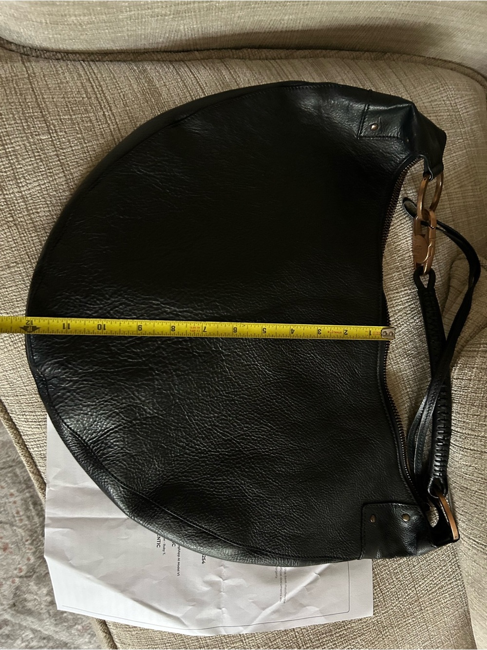 Gucci Moon Crescent Hobo Black calf skin leather with Champagne Gold Hardware - Picture 13 of 16